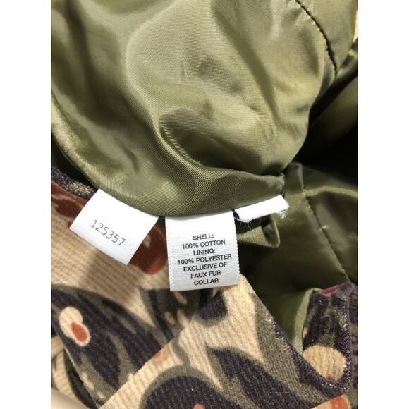 ATL Studio Brown Paisly 6 Jacket without Removable Faux Fur Trim Office Siren - Picture 7 of 9